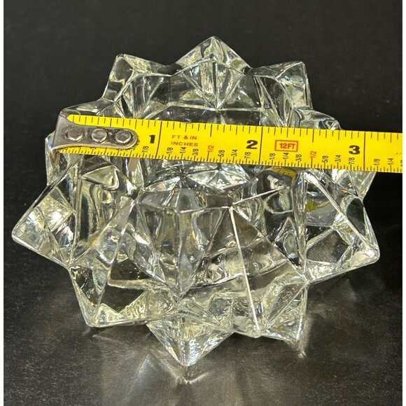 Vintage Avon Diamond Star Pattern Clear Glass Votive Candle Holder - Picture 4 of 6